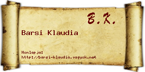 Barsi Klaudia névjegykártya
