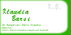 klaudia barsi business card